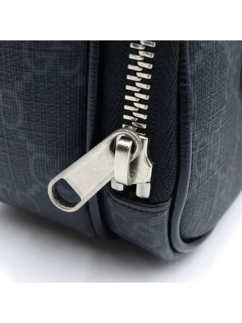 Gucci Interlocking G Mini Shoulder Bag Black Leather Silver